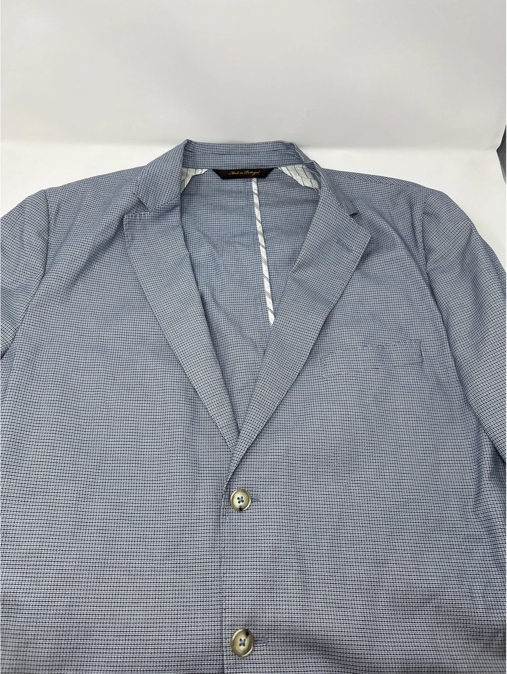 Robert Talbott Men's XL Light Blue Patterned Blazer Jacket